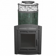 Печь для бани ProMetall Атмосфера XL Верде Гватемала ламель+сетка С ТОННЕЛЕМ