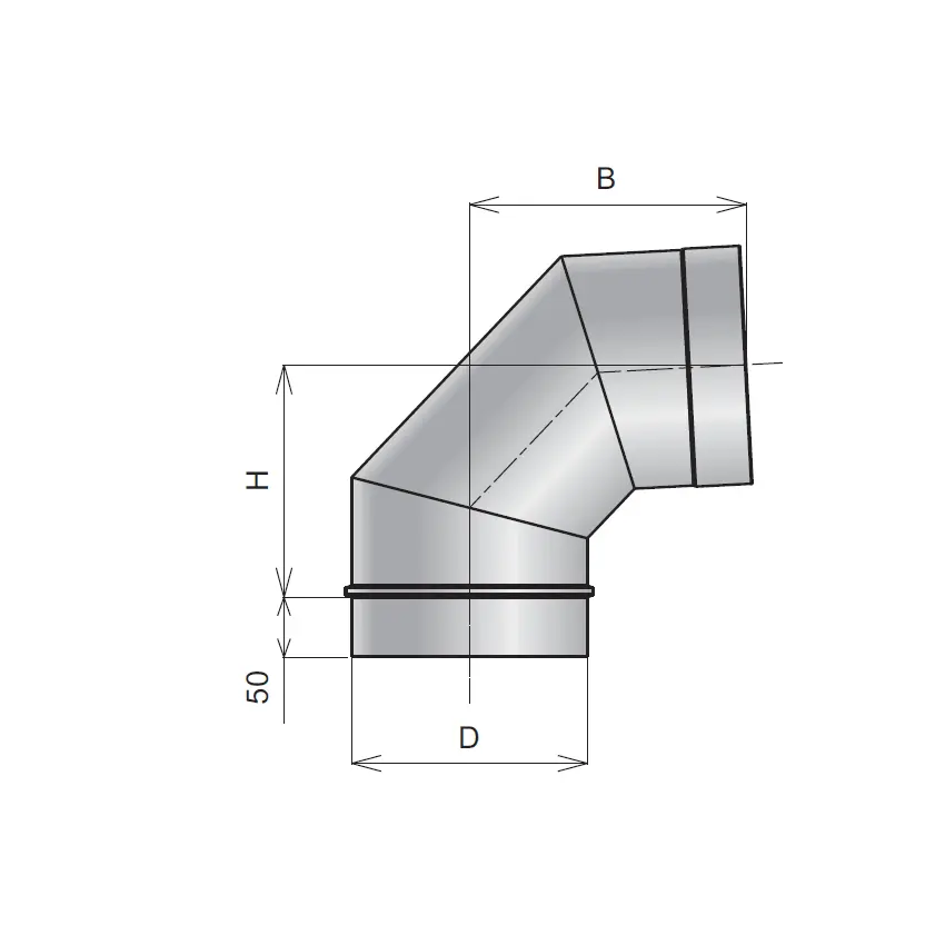 Колено 90° d150мм DS AISI 304-1,0мм