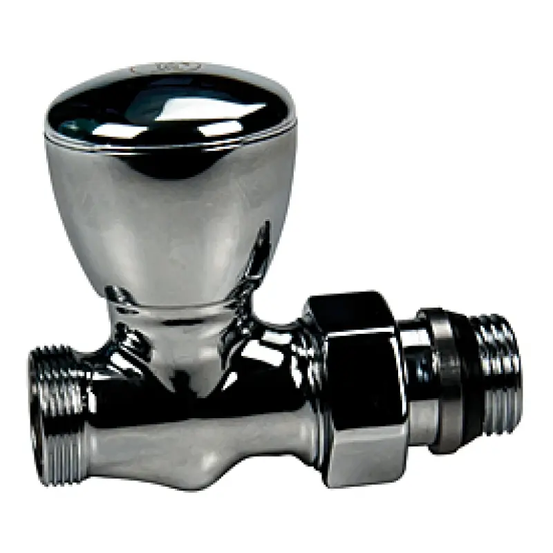 Клапан для полотенцесушителя ручной прямой хром. глянц. с НР 1/2"х16 и герм. прокладкой GIACOMINI T27CX003 T27CX003