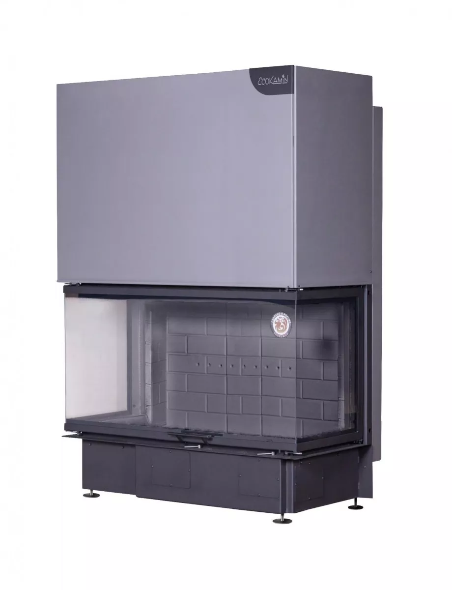 Топка каминная ЭкоКамин Дельта 1200B принтинг черный шамот