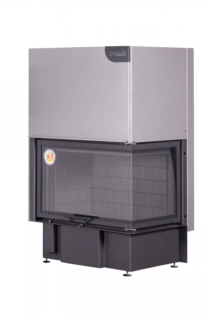 Топка каминная ЭкоКамин Дельта 800RB принтинг черный шамот